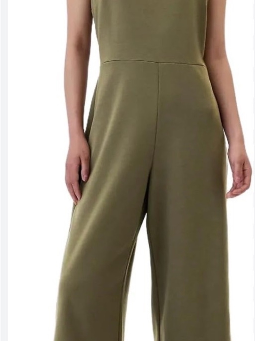 Gap NWT Sm Olive Wide-Leg cropped Jumpsuit
